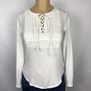 ☘️ Lucky Brand White Knit long sleeve size M